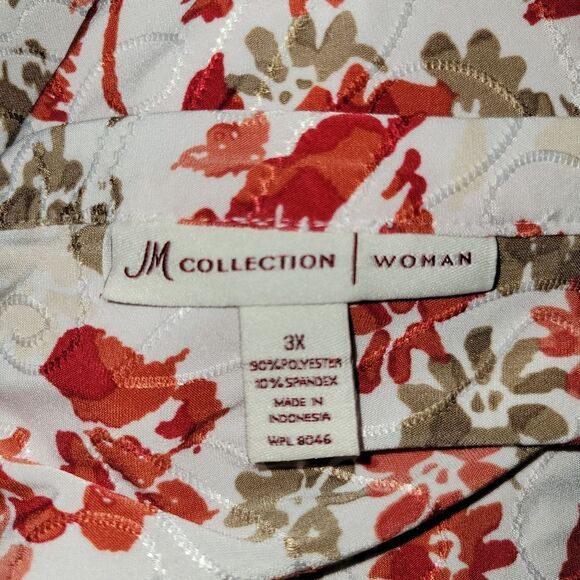 JM Collection Red and Brown Blouse. Size 3X - Picture 5 of 5
